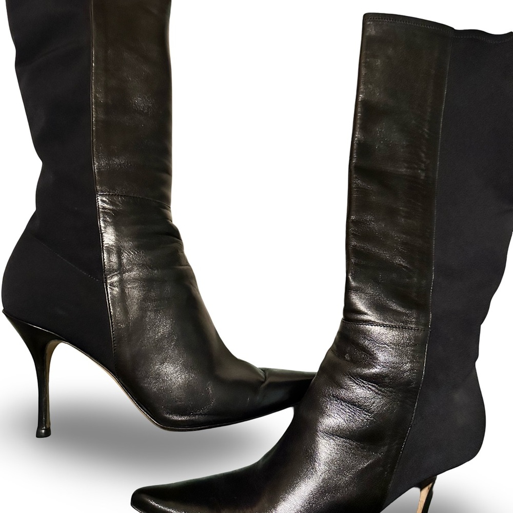Jimmy Choo Elegant Black Leather Knee-High Boots